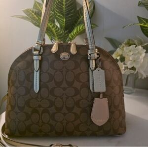 Coach Brown Signature Dome Satchel
